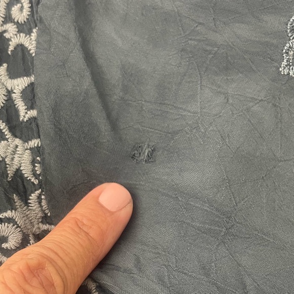 Johnny Was Bohemian Cupra Rayon Gray embroidered Long Sleeve dress Size S - Picture 12 of 12